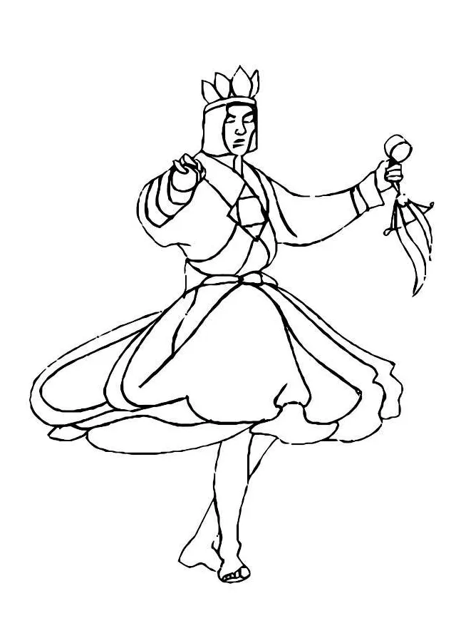 Coloring page dancer free printables img 19008