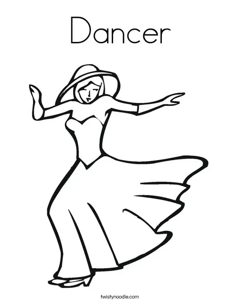 Dancer Coloring Page - Twisty Noodle