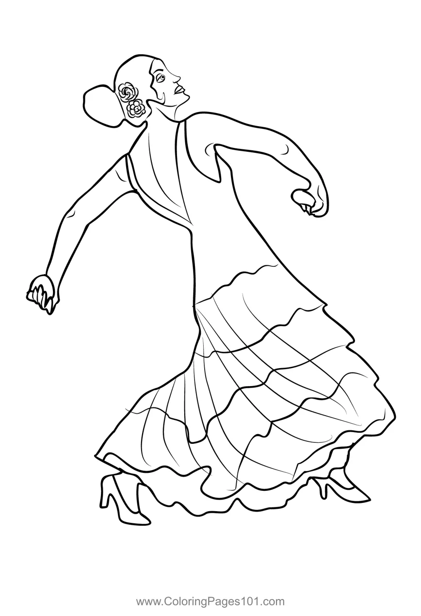 Dancer Coloring Page for Kids - Free Dancers Printable Coloring Pages