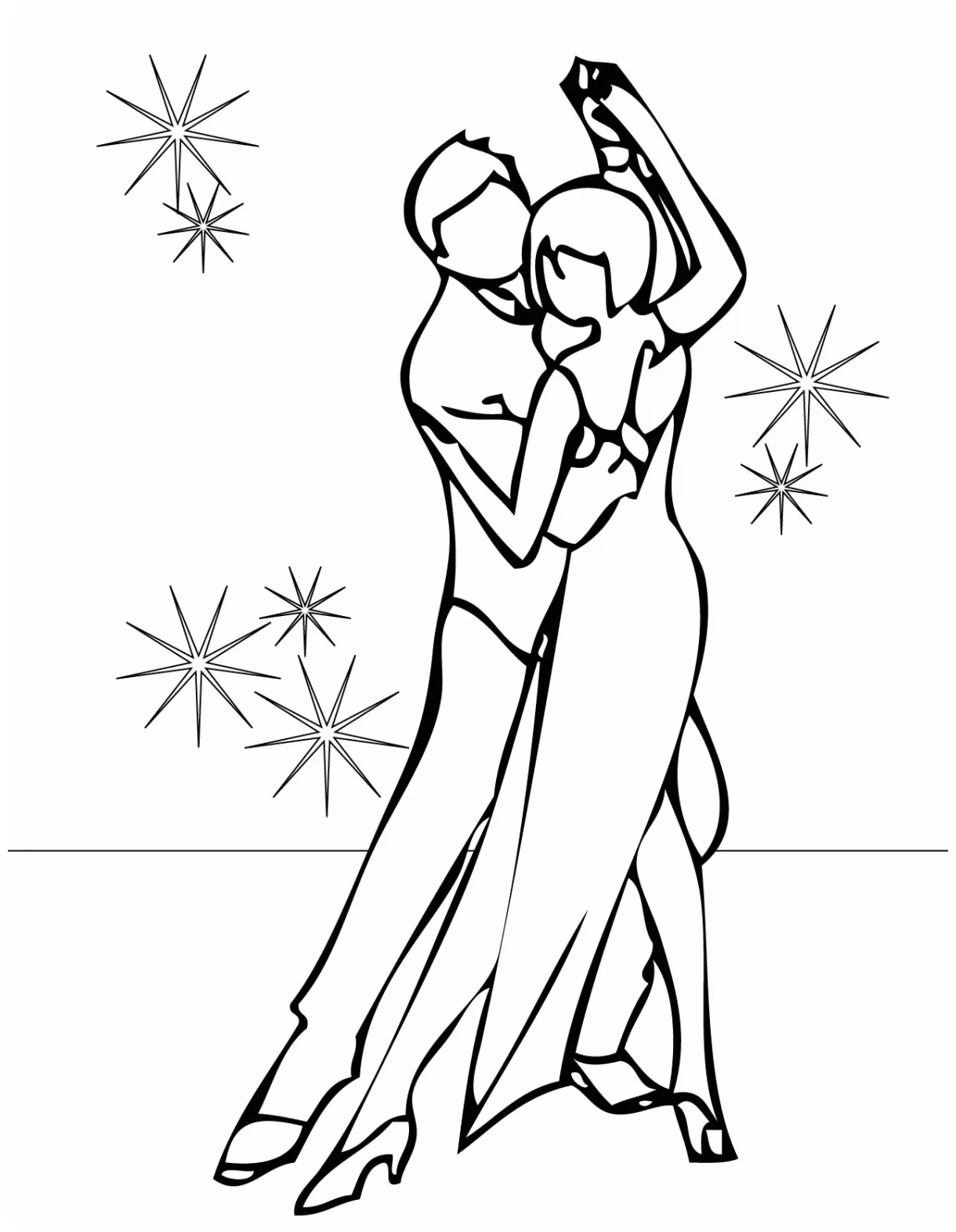 Dancing Coloring Page - Coloring Home