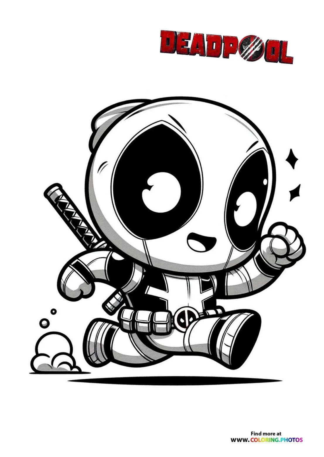 Deadpool from marvel coloring pages for kids free print or download