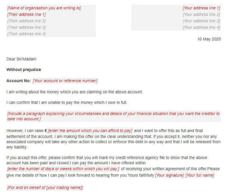 Debt Settlement Offer Letter | How to Write (Samples)