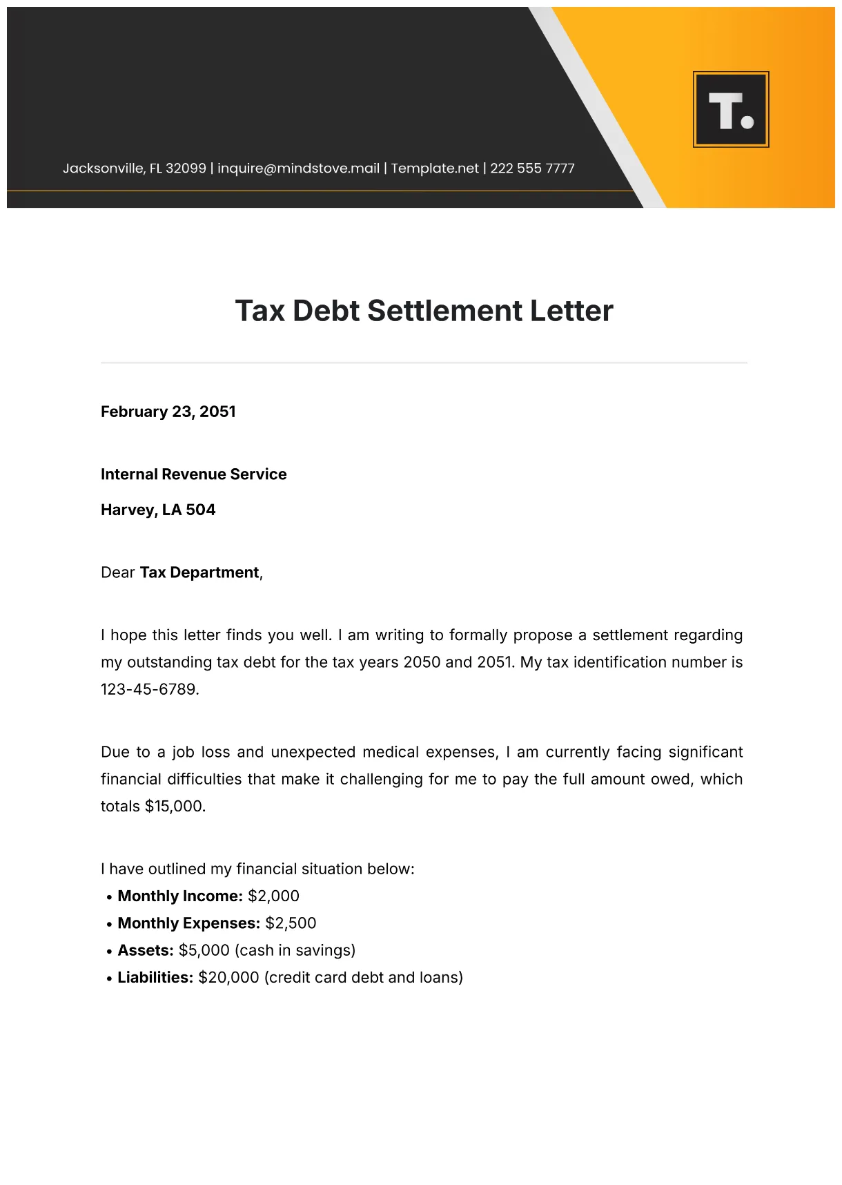 Free tax template to edit online