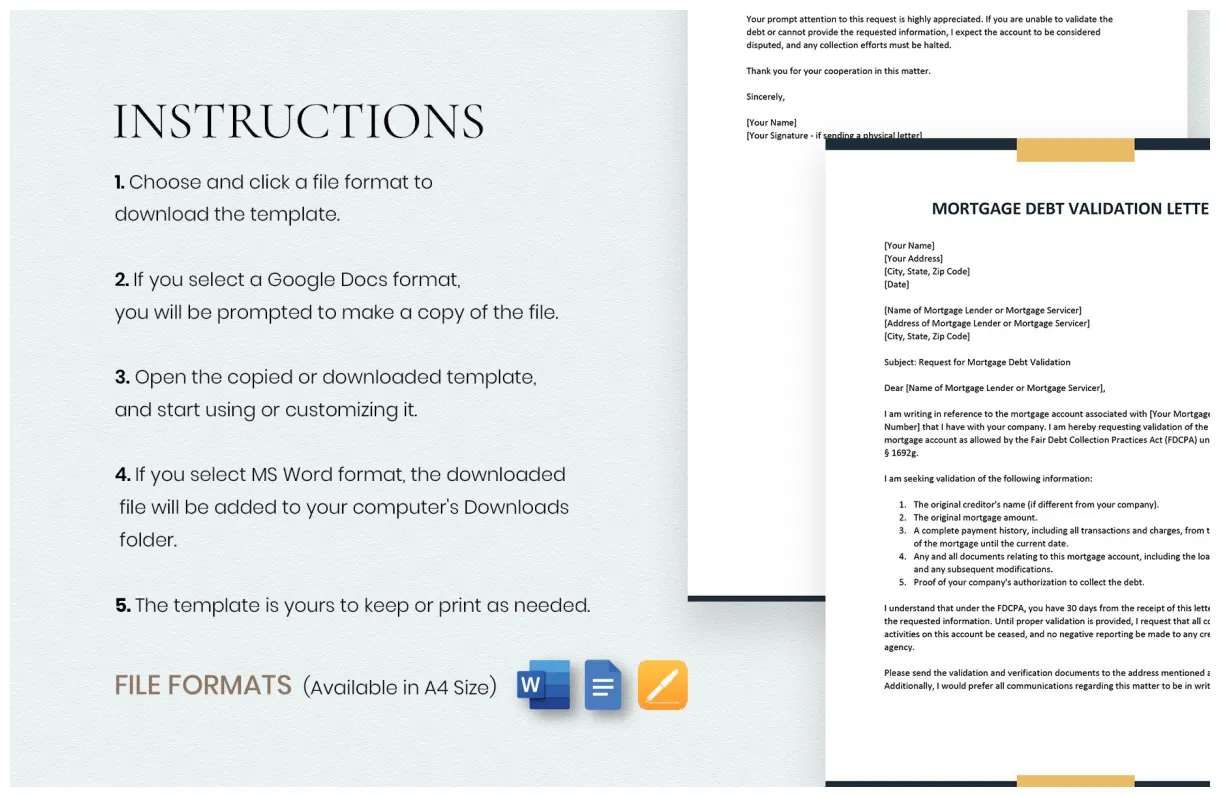 Mortgage in word, google docs, pages download