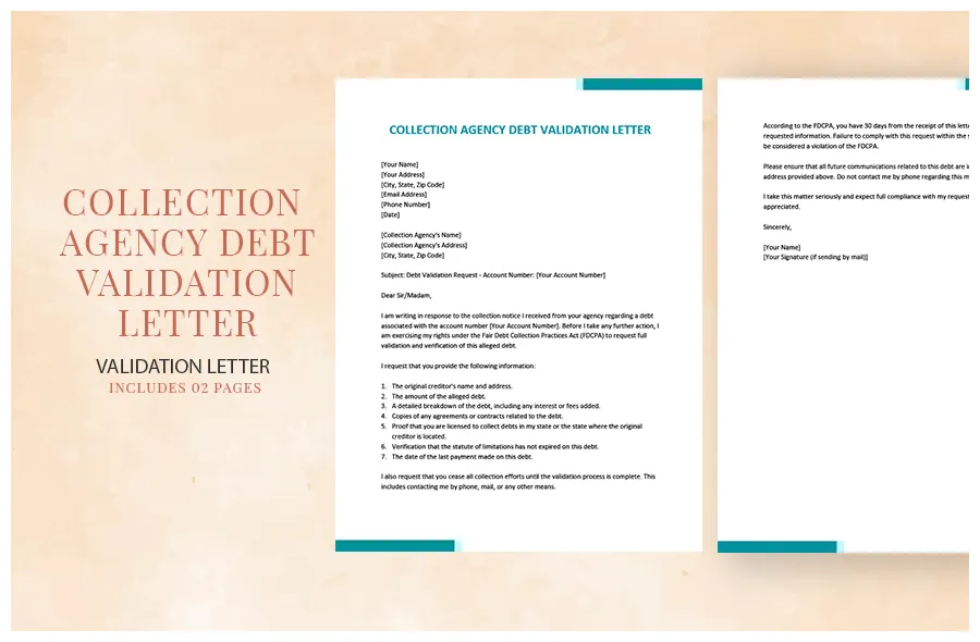 Collection agency in word, google docs, pages