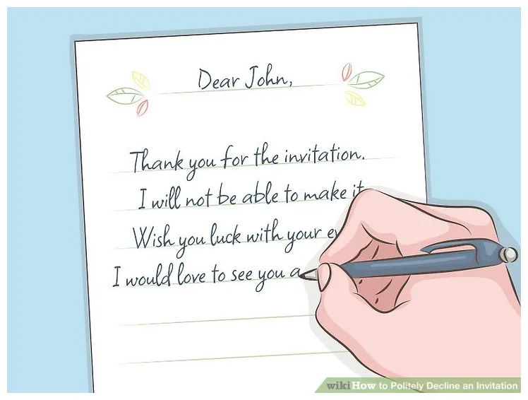 How to politely decline an invitation 9 steps with pictures