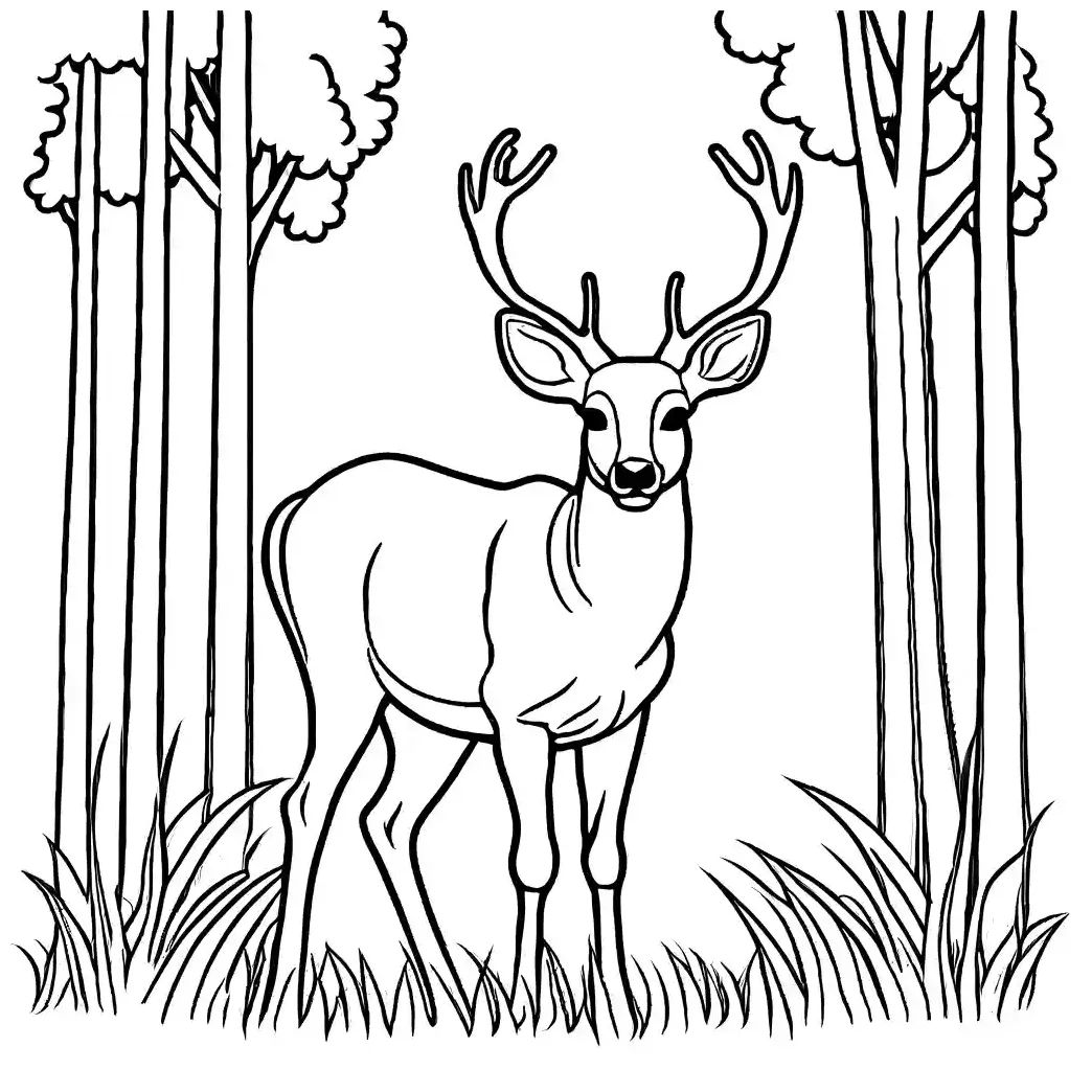 Forest deer coloring page lulu pages