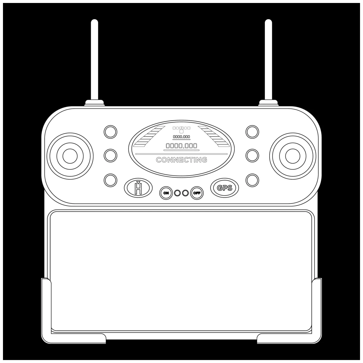 Delivery copter remote controller coloring book. modern autonomous