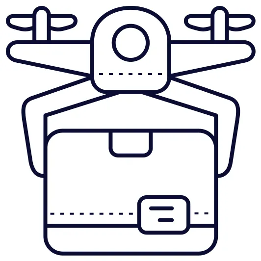 Drone delivery generic detailed outline icon