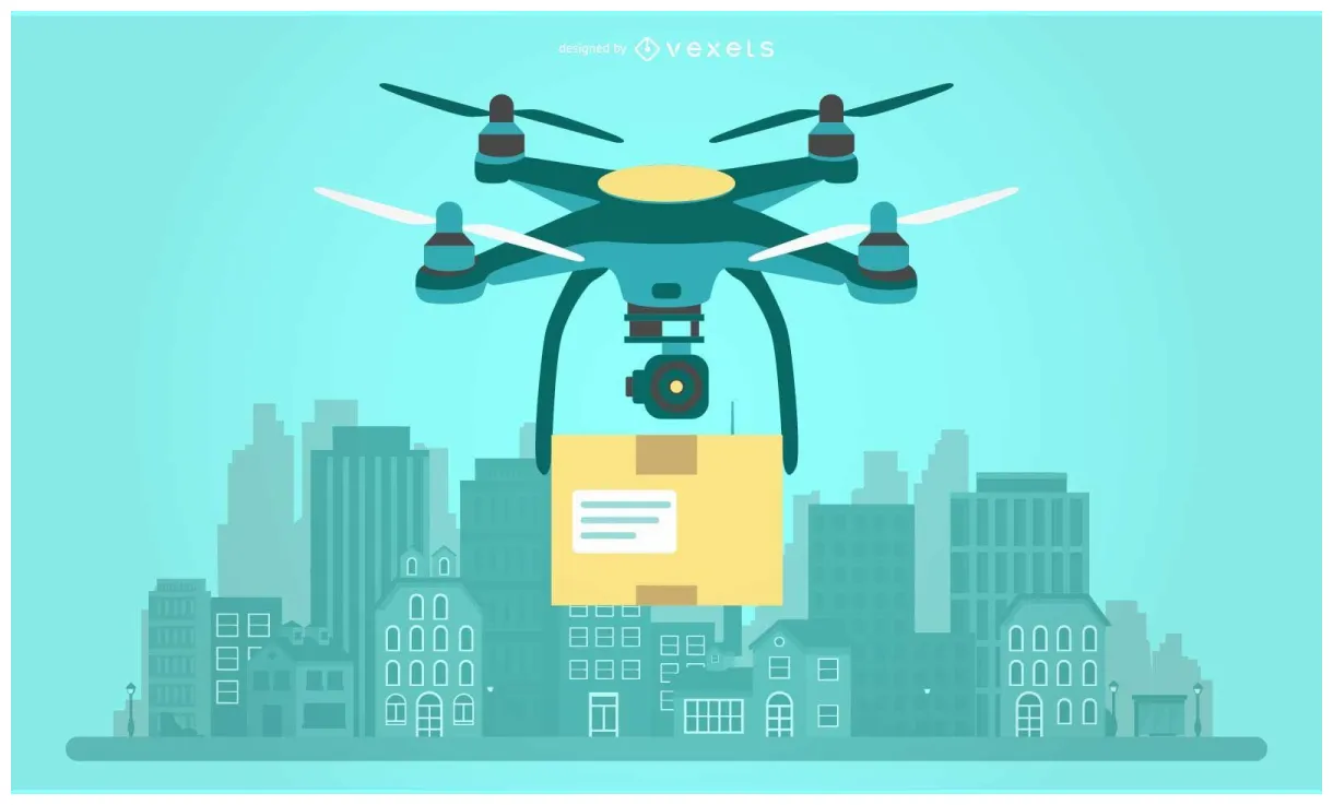 Delivery drone illustration vector download