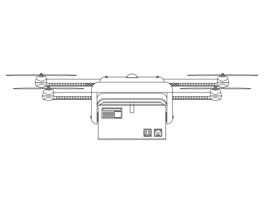 Drone delivery pngs for printable coloring page