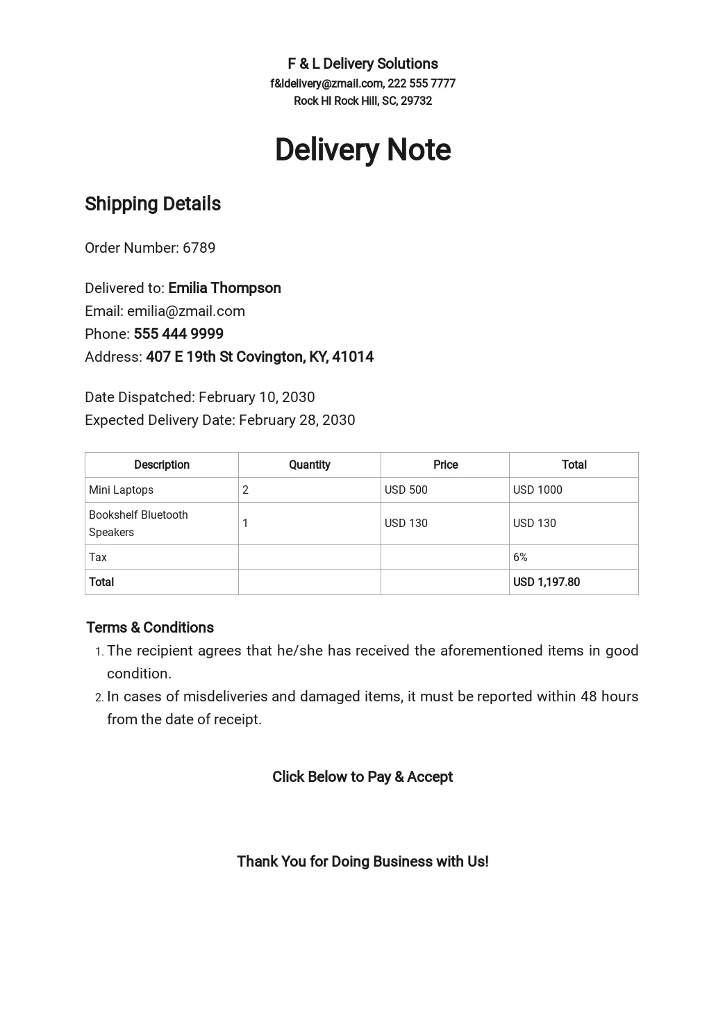 28+ free delivery note templates [edit & download] template