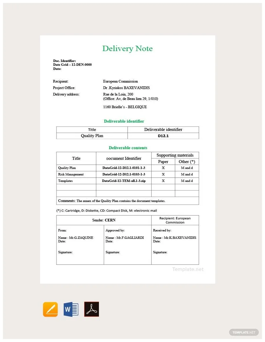 Sample vehicle delivery note template in gdocslink, portable documents printable coloring page