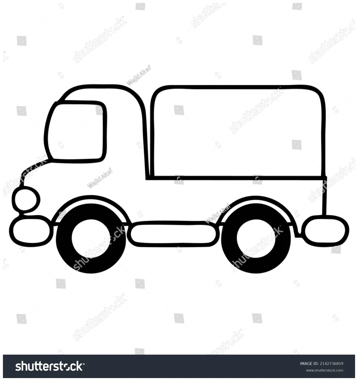 Delivery truck coloring book page stock vector