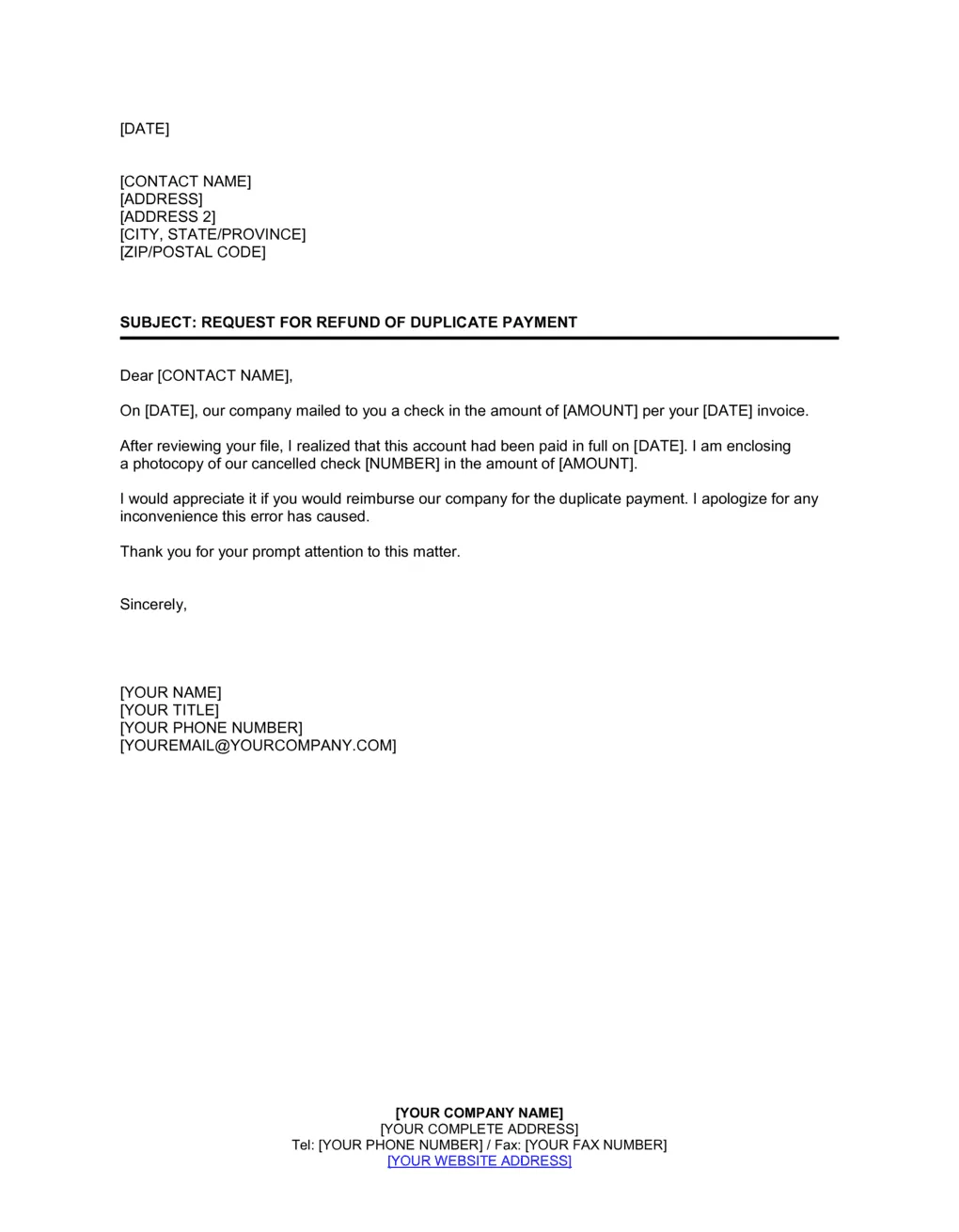 Sample Demand Letter For Refund