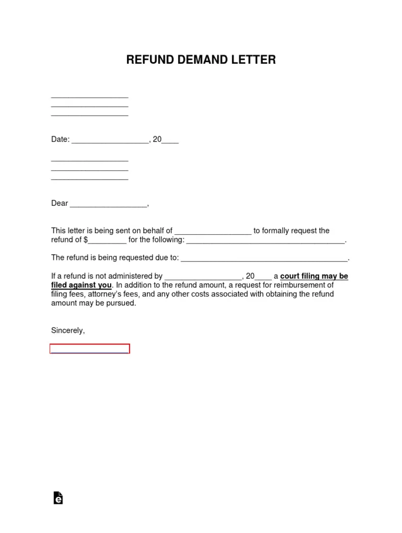 Refund Demand Letter | PDF