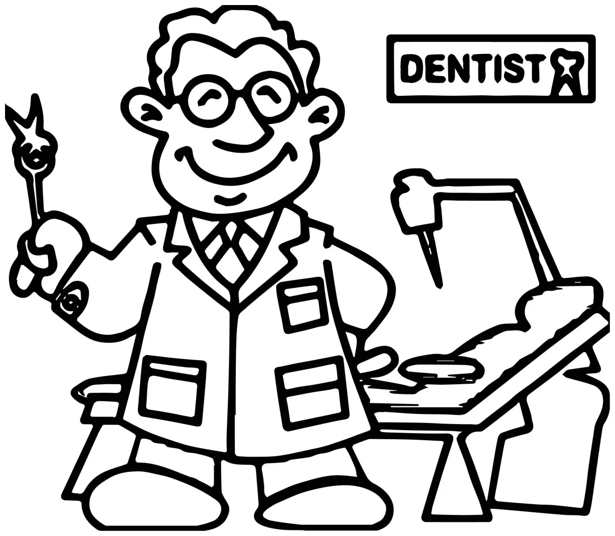 Dentist coloring page printable coloring page
