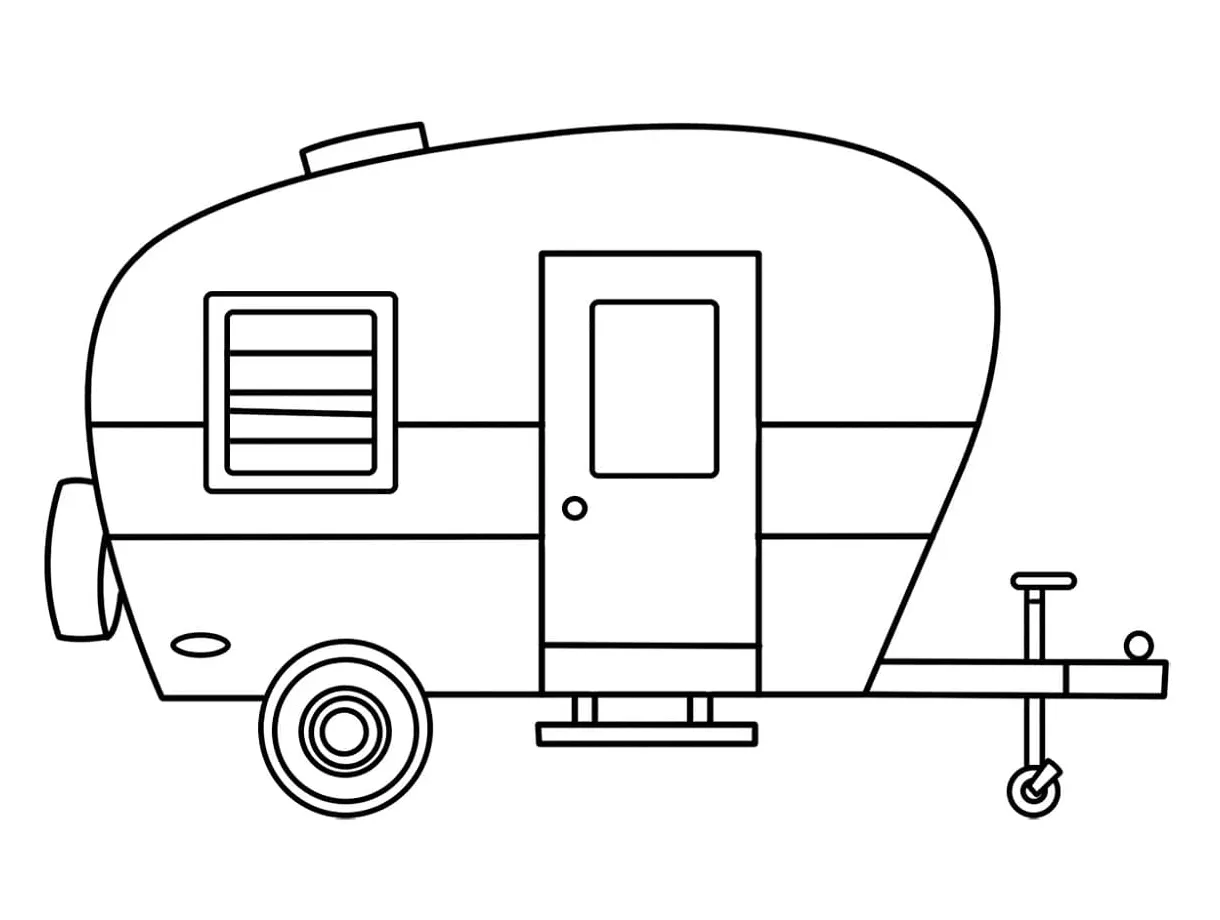 Small caravan coloring page download, print or color online for free