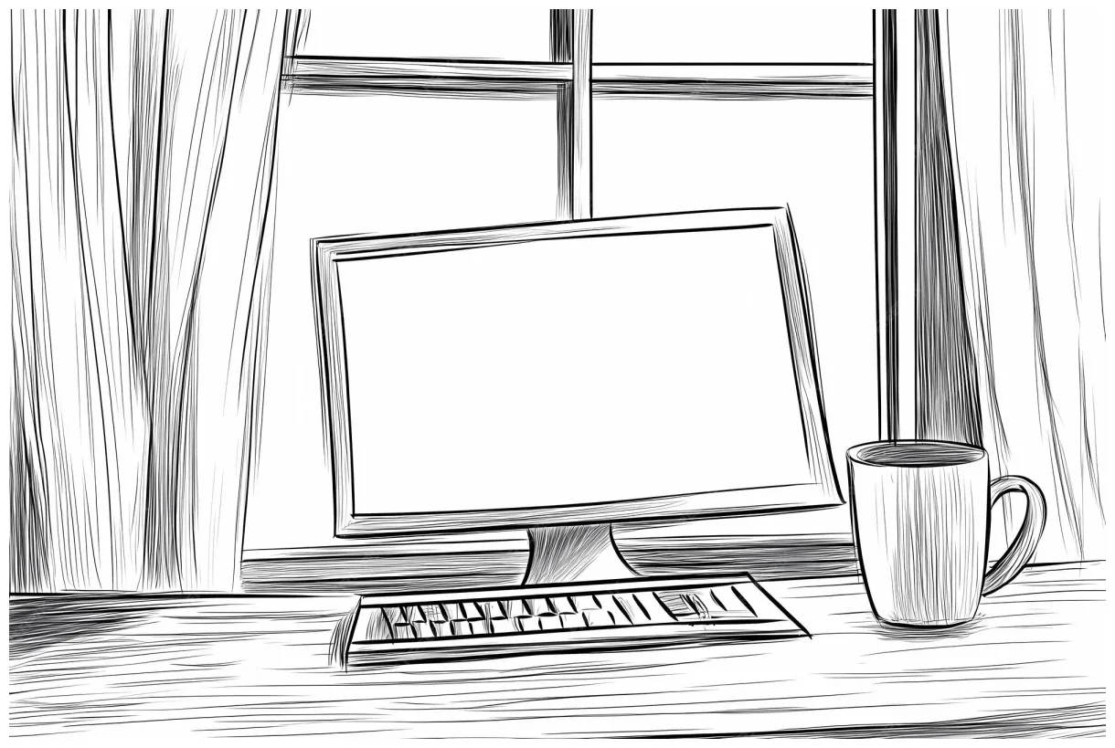 Desk coloring page for stress relief and creativity coloring book for