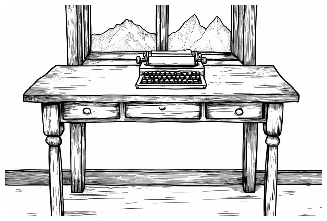 Desk coloring page for stress relief and creativity coloring book for