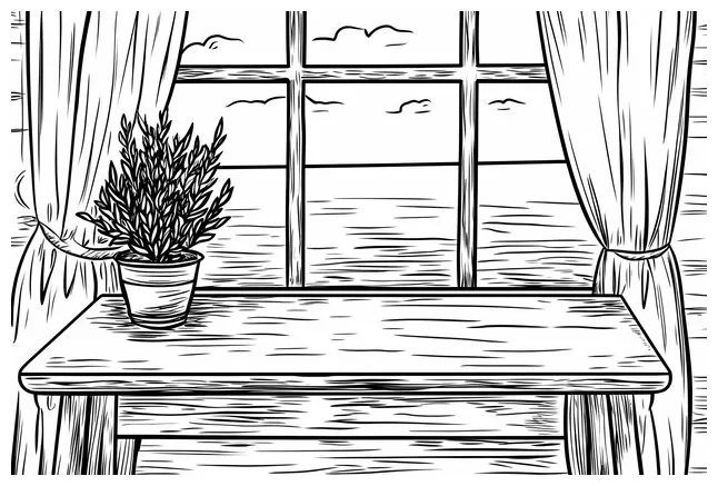 Desk coloring page for stress relief and creativity coloring book for