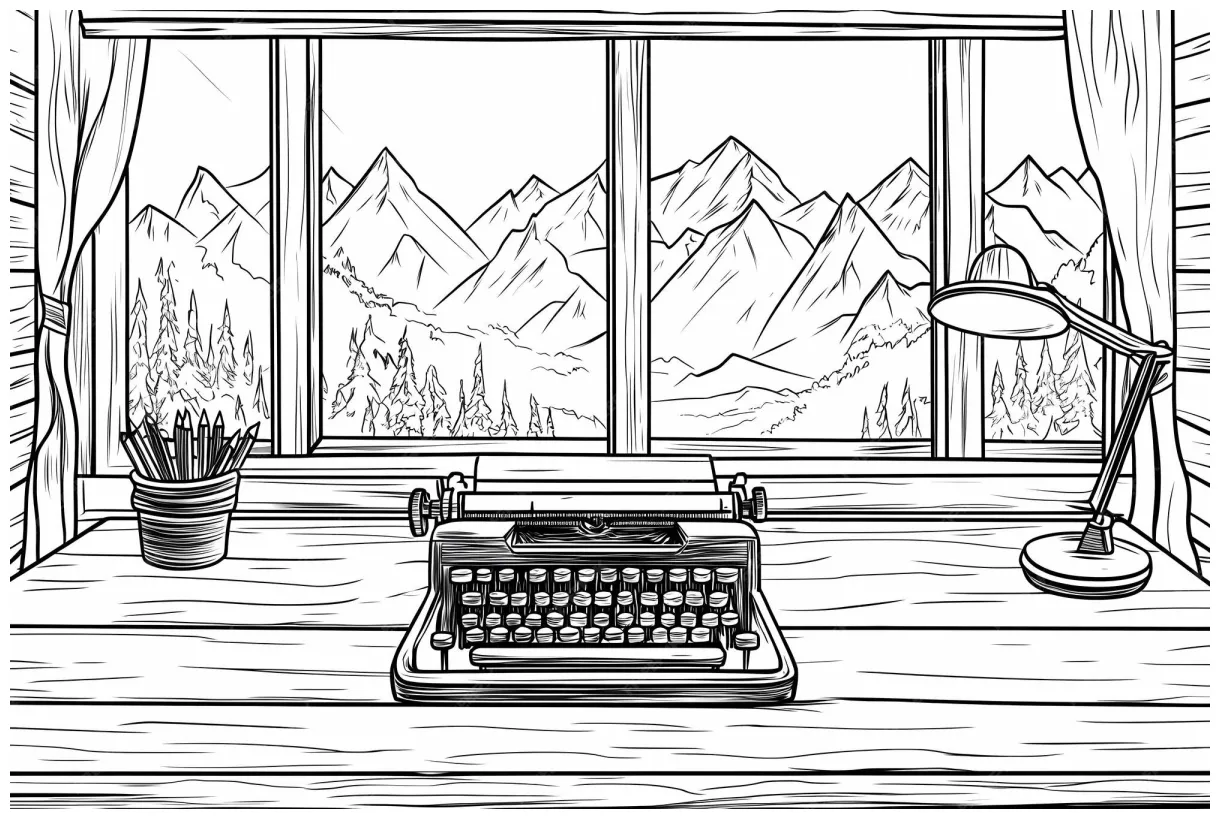 Desk coloring page for stress relief and creativity coloring book for