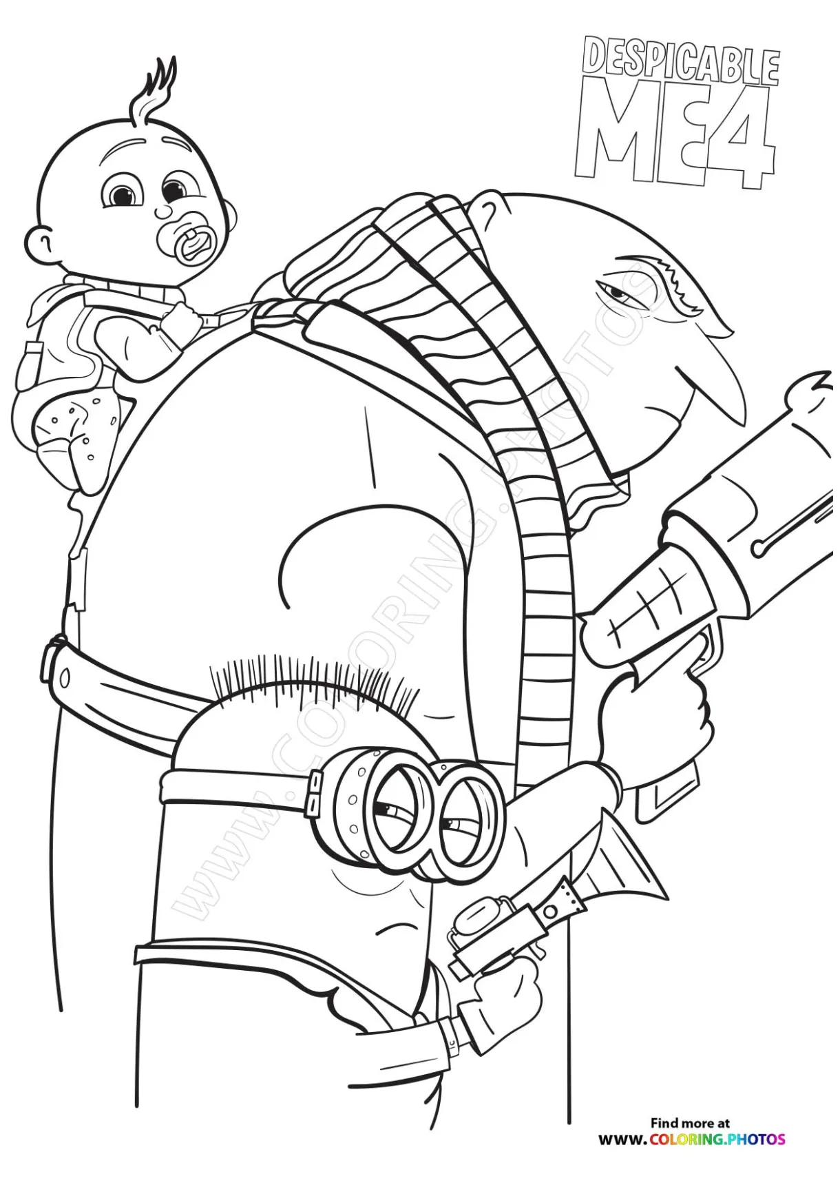 Despicable me 4 poster coloring pages for kids