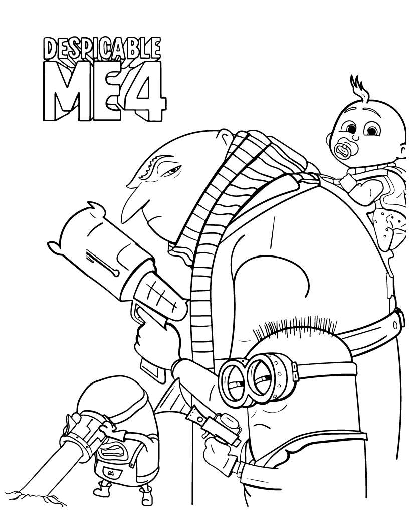 Despicable me 4 coloring page