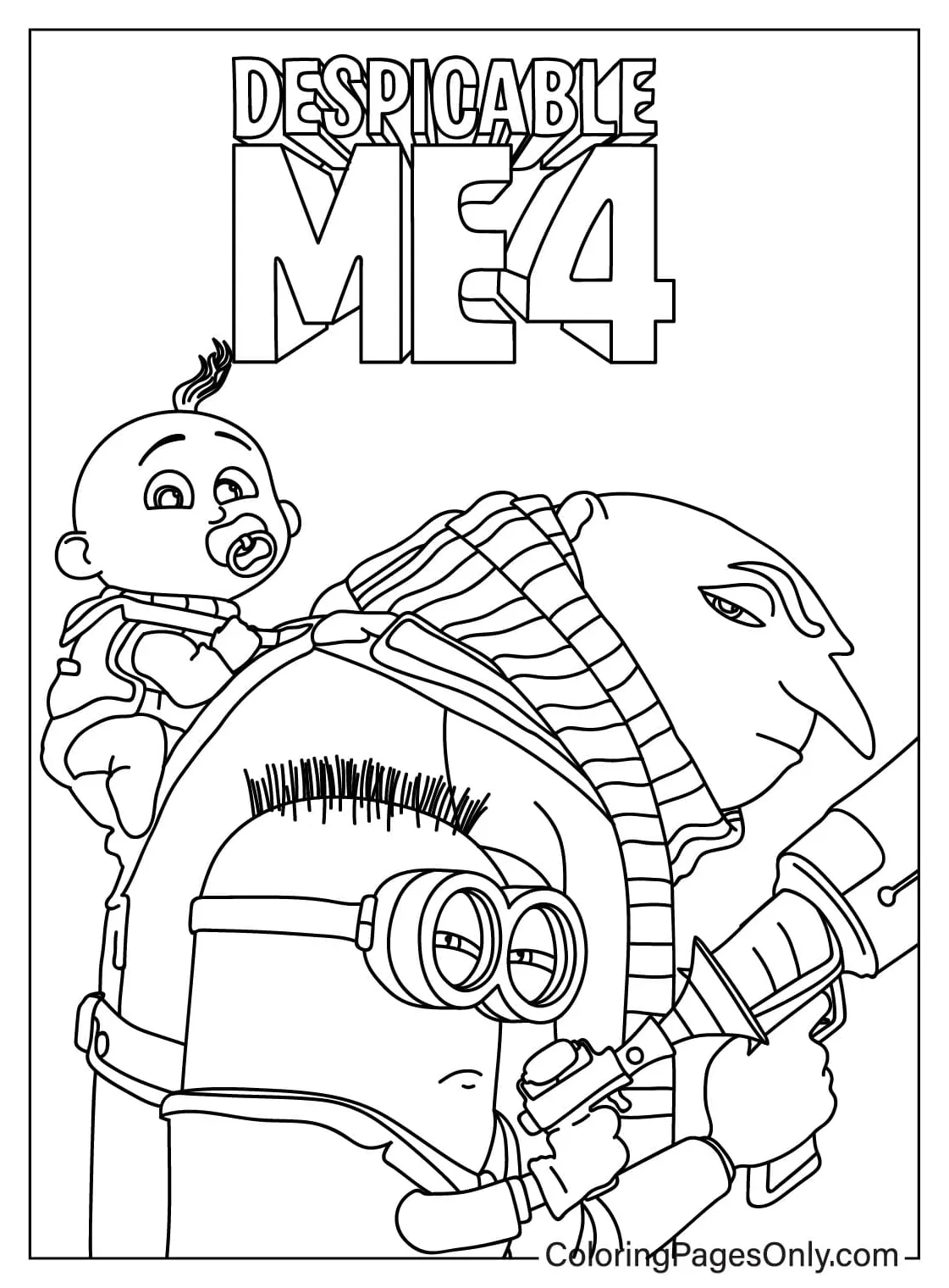 Despicable me pictures coloring page free printable coloring pages