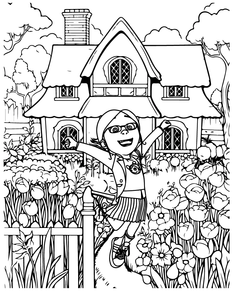 Despicable me 4 vector coloring page printable coloring page