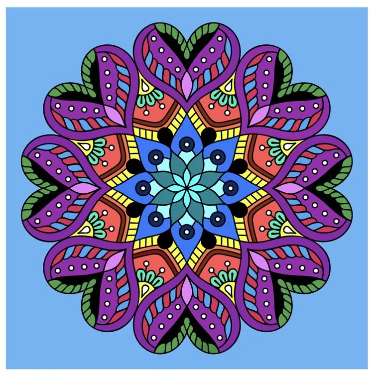 Detailed flower coloring page