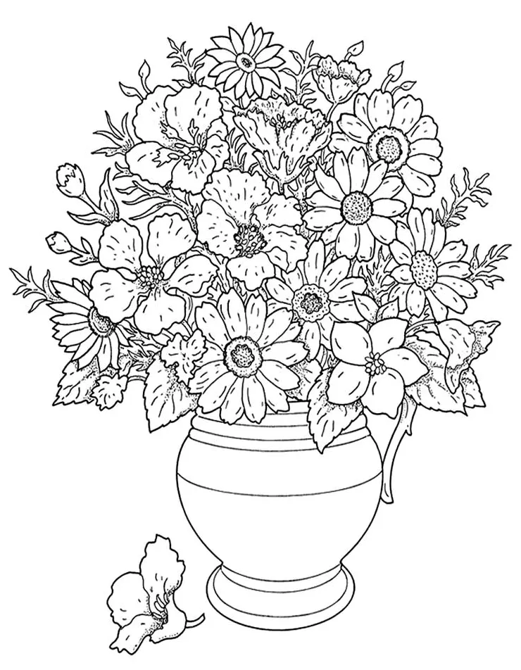 S flower coloring page
