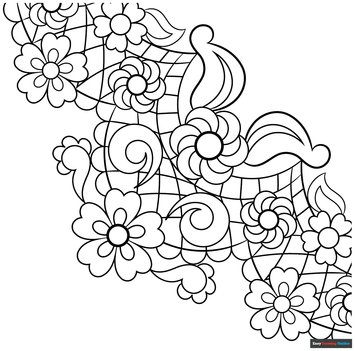 Lace coloring page easy drawing guides