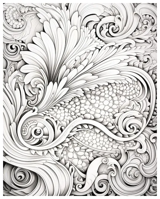 Detailed lace coloring page with spiral premium ai-generated