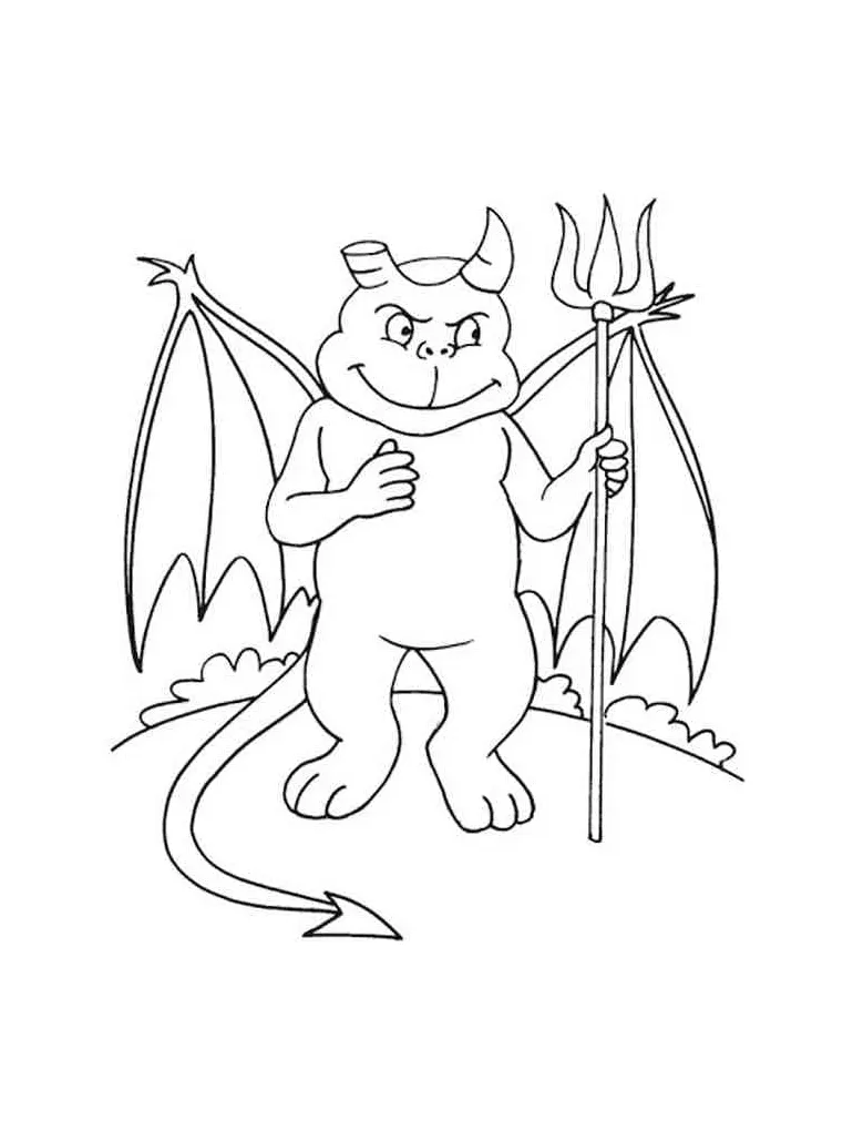 Devil free coloring page download, print or color online for free