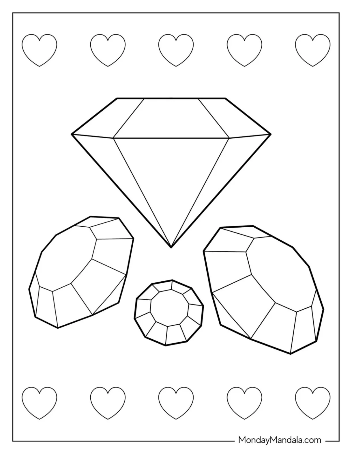 20 diamond coloring pages free pdf printables