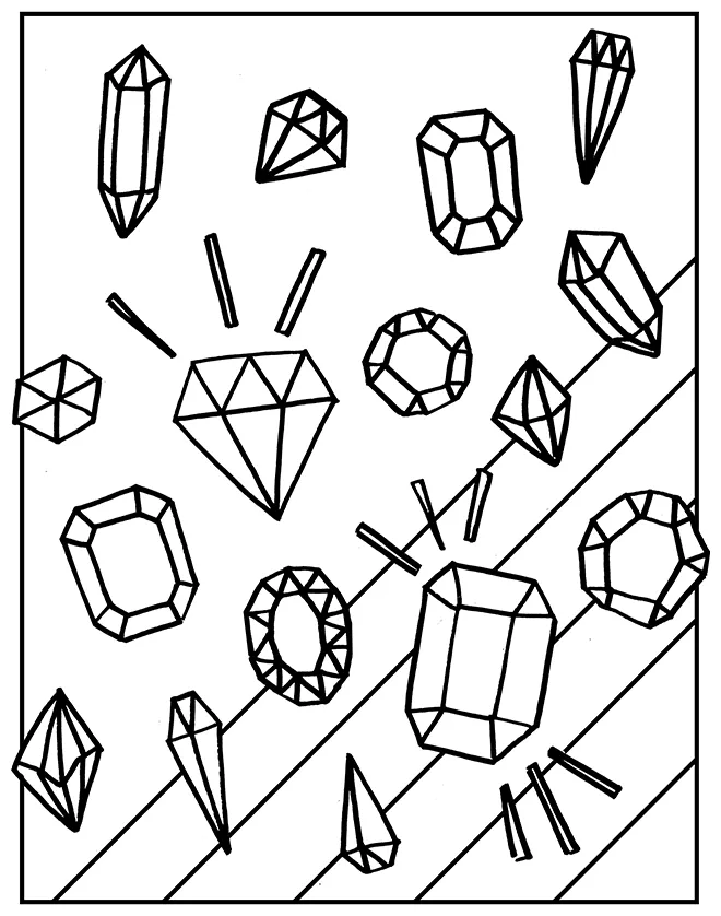 Free gemstones coloring page shrimp salad circus