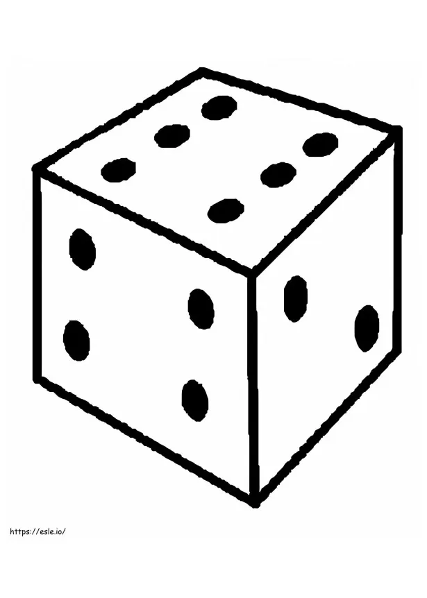 A dice coloring page