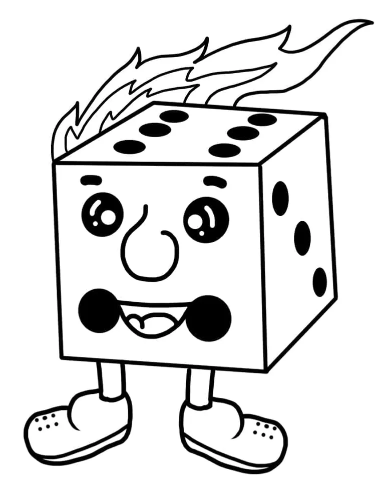 Three dice coloring page free printable coloring pages for kids