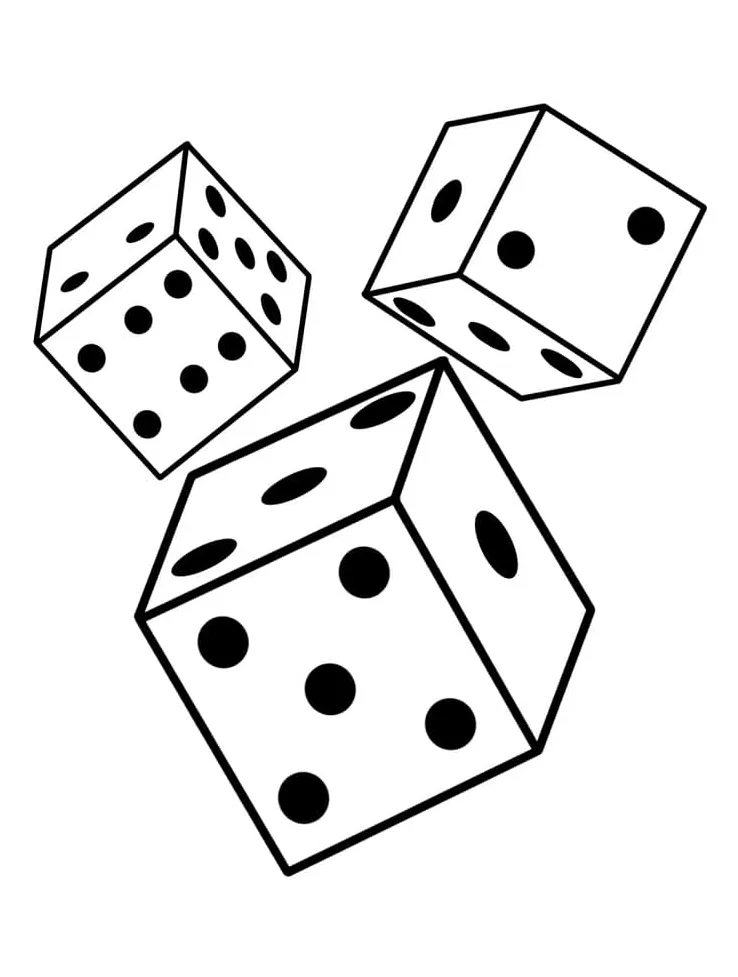 Free dice coloring page free printable coloring pages for kids