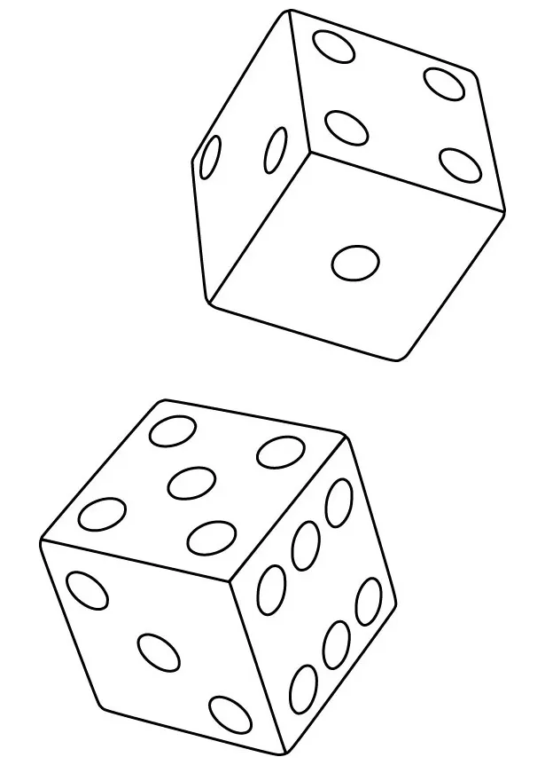 Dice free coloring page