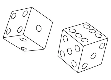 Dice free coloring page