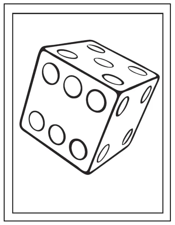 Dice free printable coloring page free printable coloring pages for kids