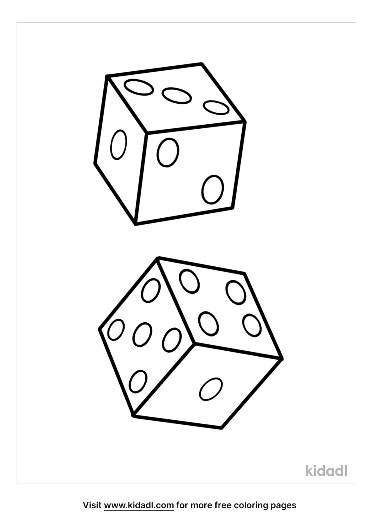 Dice coloring pages coloring nation