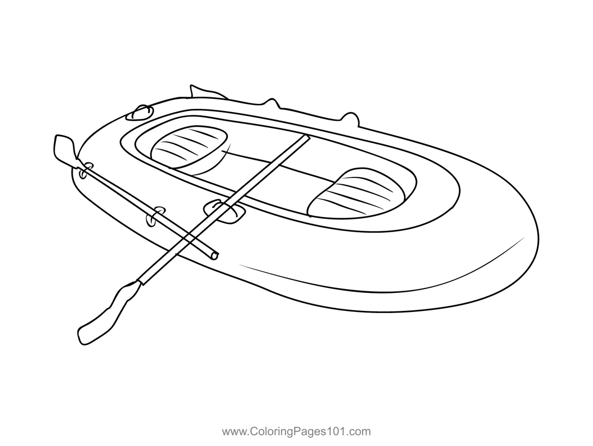 Inflatable boat coloring page for kids free boats printable coloring