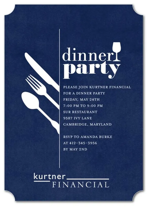 Dinner Party Invitation Card