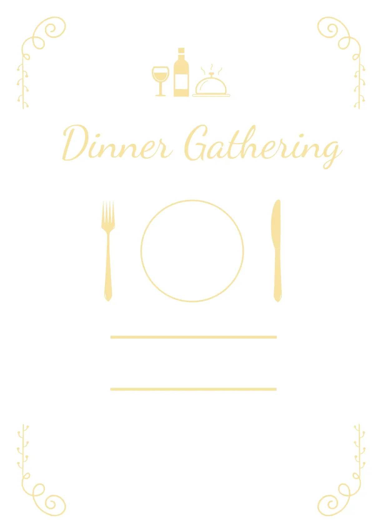 Free Dinner Invitation Card Template to Edit Online