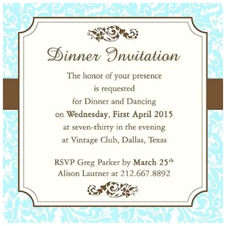 97 Format Birthday Dinner Invitation Text Message for Ms Word by