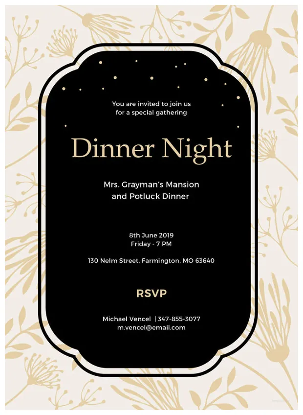 47+ Dinner Invitation Templates - PSD, AI