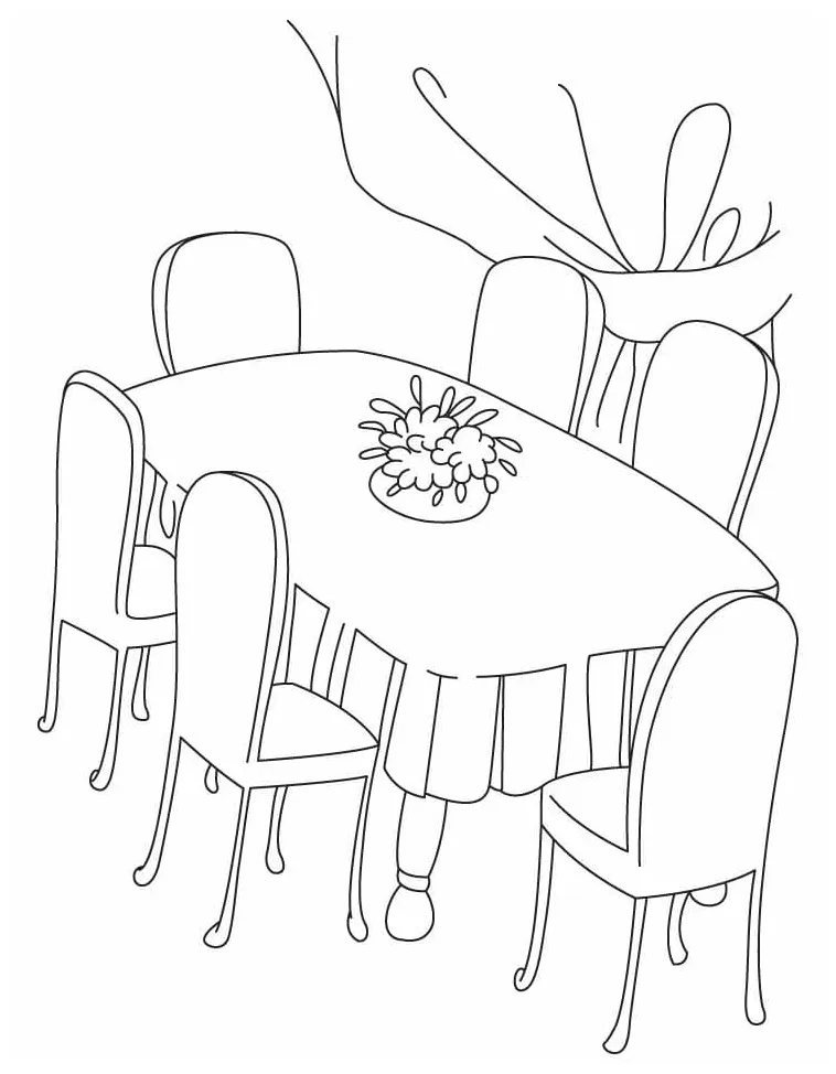 Free table coloring page free printable coloring pages for kids
